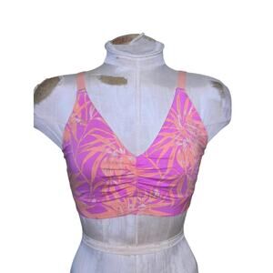 MeUndies Curvy Feel Free Ruched Bralette Warm Tropics Size M NWT